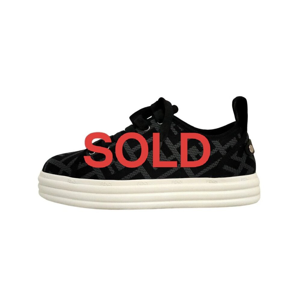 FENDI - Black Gray Polyamide Elastane Women's Sneakers 529-051225 - Picture 1 of 6